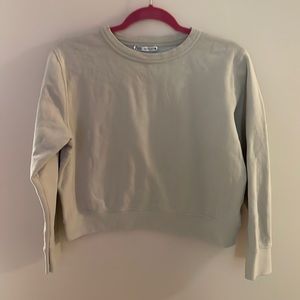 Zara crop top, 97% cotton, beige, size S
